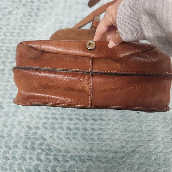 Patricia Nash Purse Leather London Saddle Bag Brown Crossbody - Picture 7 of 16